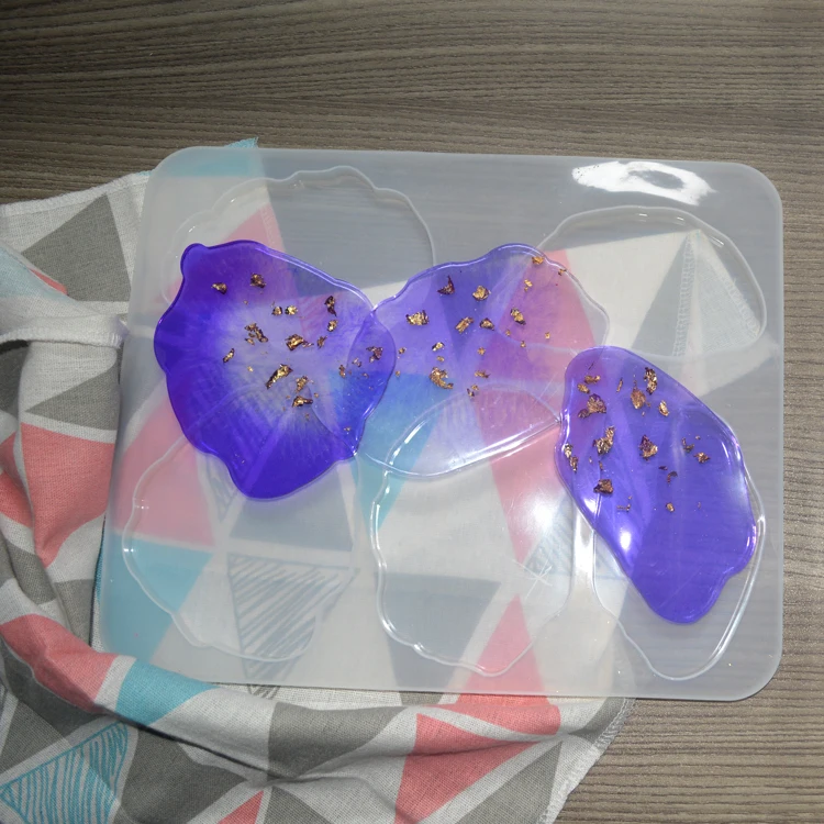 Factory Direct Selling Customized DIY Handmade Irregular Shape Tea Saucer Silicone Resin Mold for Coasters