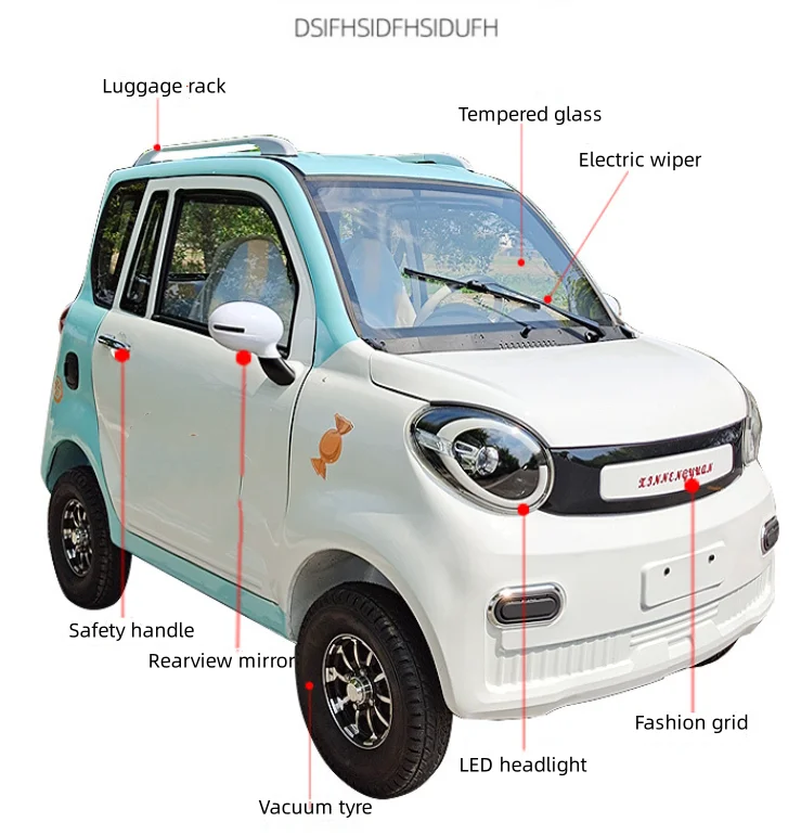 Cheap Latest Model 1000W 4 Wheel Electric Mobility Scooter Mini Fully Enclosed Car Mini Electric Cars For Disabled