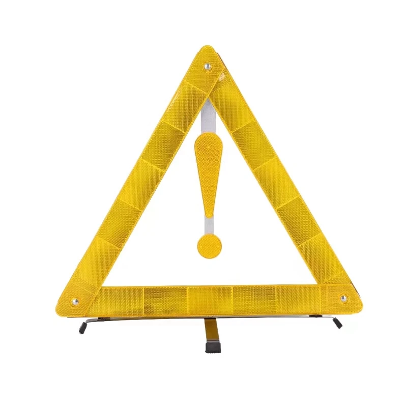 Foldable Traffic Safety Emergency Warning Reflector Yellow Triangle Sign