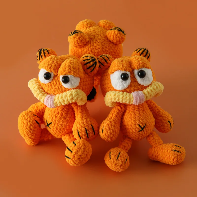 Lovely Cute Ornaments Crocheted Cartoon Amigurmi Keychains Crochet Orange Cats Crochet Cats Animal Keychain