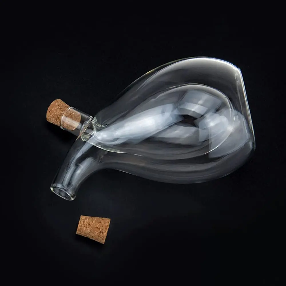 Factory handmade food-grade 2 in 1 oil and vinegar dispenser glass bottle