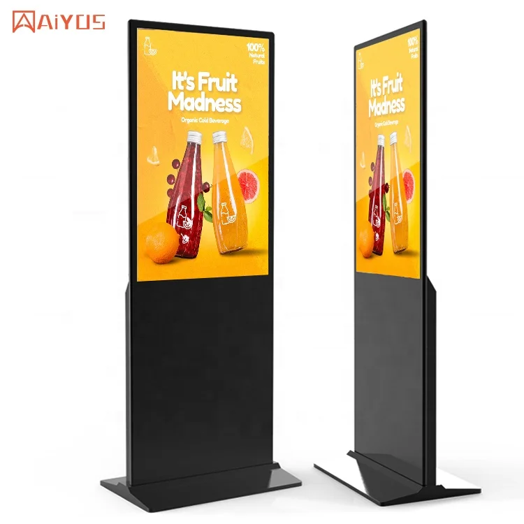 AIYOS floor stand 32 inch full view angle IPS LCD digital signage shopping mall advertising display screen kiosk