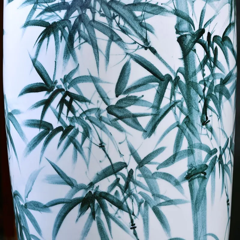 200cm Bamboo pattern Ceramic Blue and White Large Floor Vases for Home Decor Jingdezhen Ceramic Floor to Floor Vase