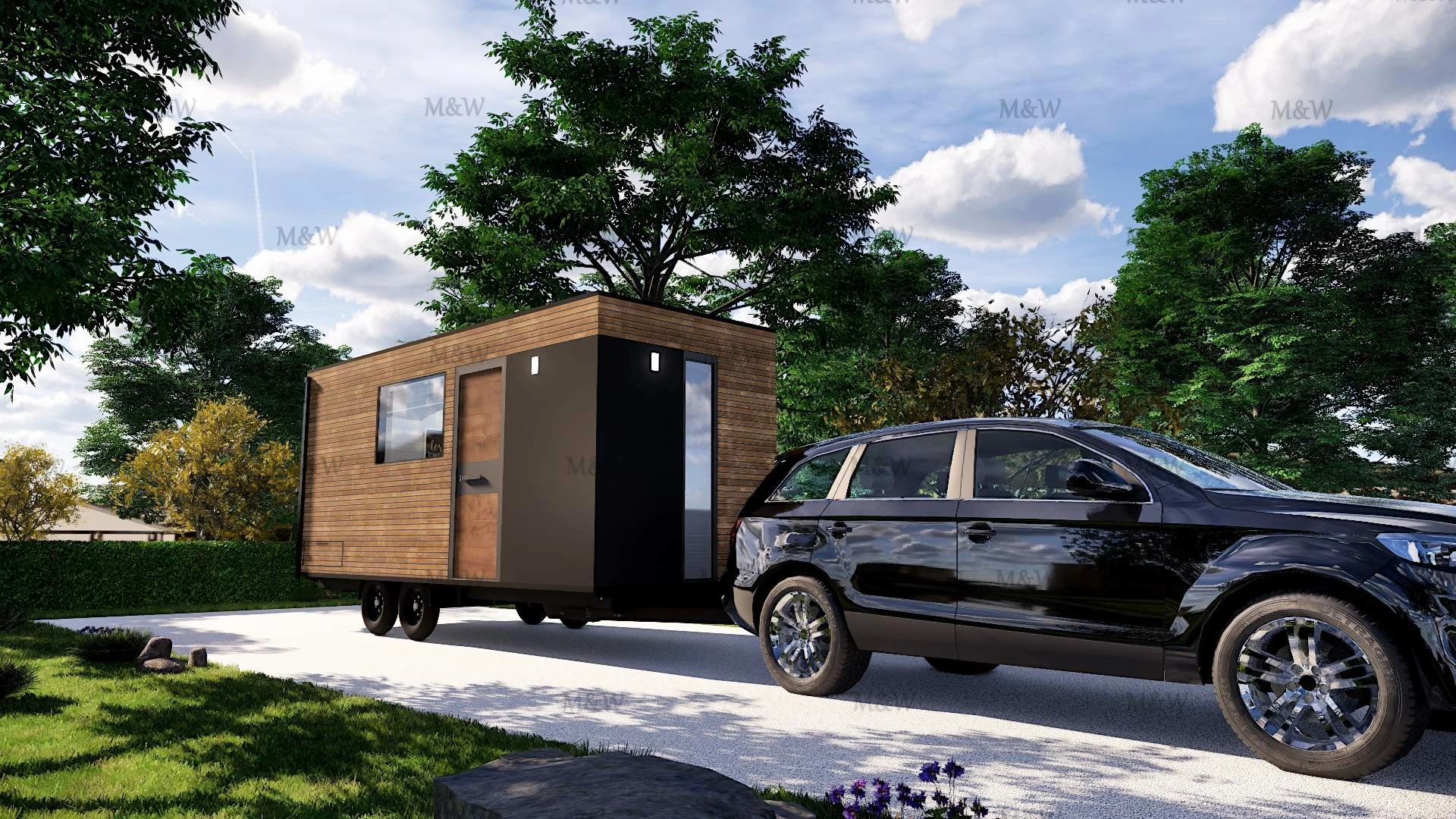 Лидер продаж современный крошечный домик на колесе сборный небольшой деревянный дом мобильный трейлер