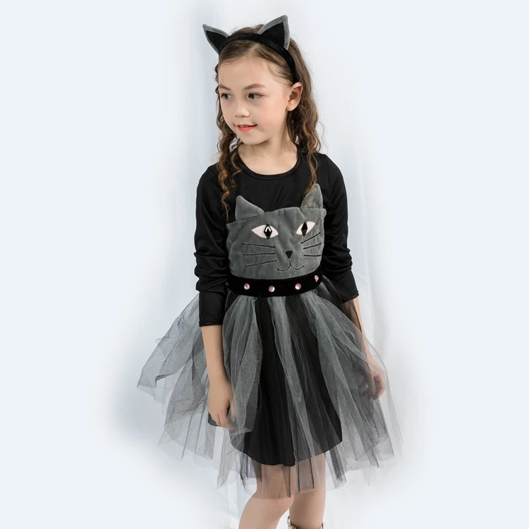 Top Sale Guaranteed Quality Gray Cat Girls Girl Costume Dress Fairy Dresses For Kids
