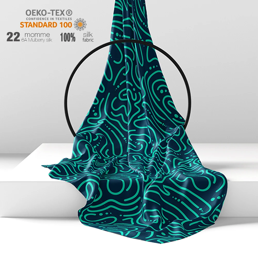 Wholesale Boutique Upscale Advanced Trend Stock Lot Printed 100% Silk Fabric