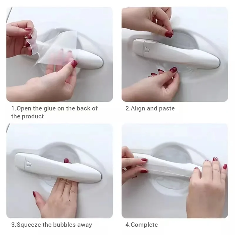 8Pcs Car Door Transparent Anti-collision Protector Bar Stickers Side Edge Protection Guards Rear View Mirror Cover Strip