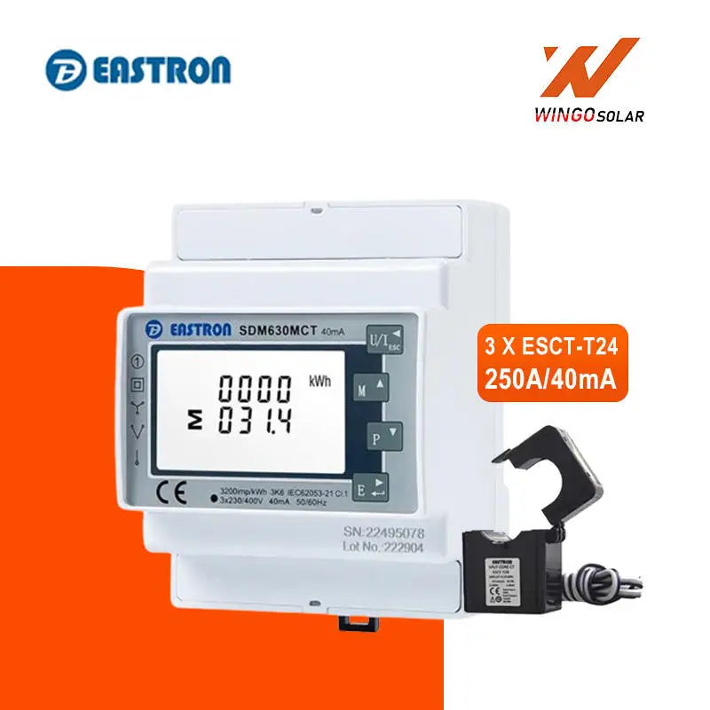 Deye Smart Meter 3 Phase SDM630MCT-40mA SDM630Modbus V2 Eastron Electric Meter Wireless Electricity Energy Meter For PV