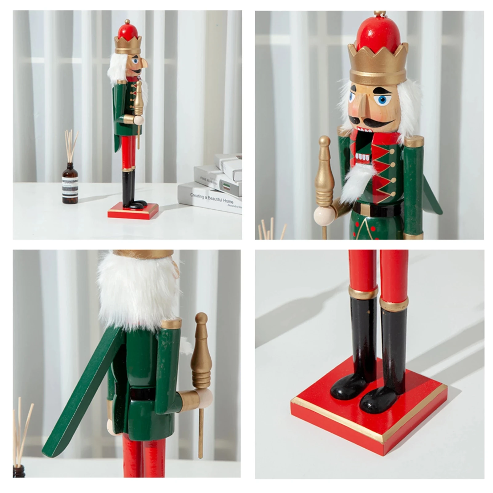 Handcraft Wooden Nutcracker Puppet Doll Soldier Figurines For Room Decoration Christmas Kid Gift