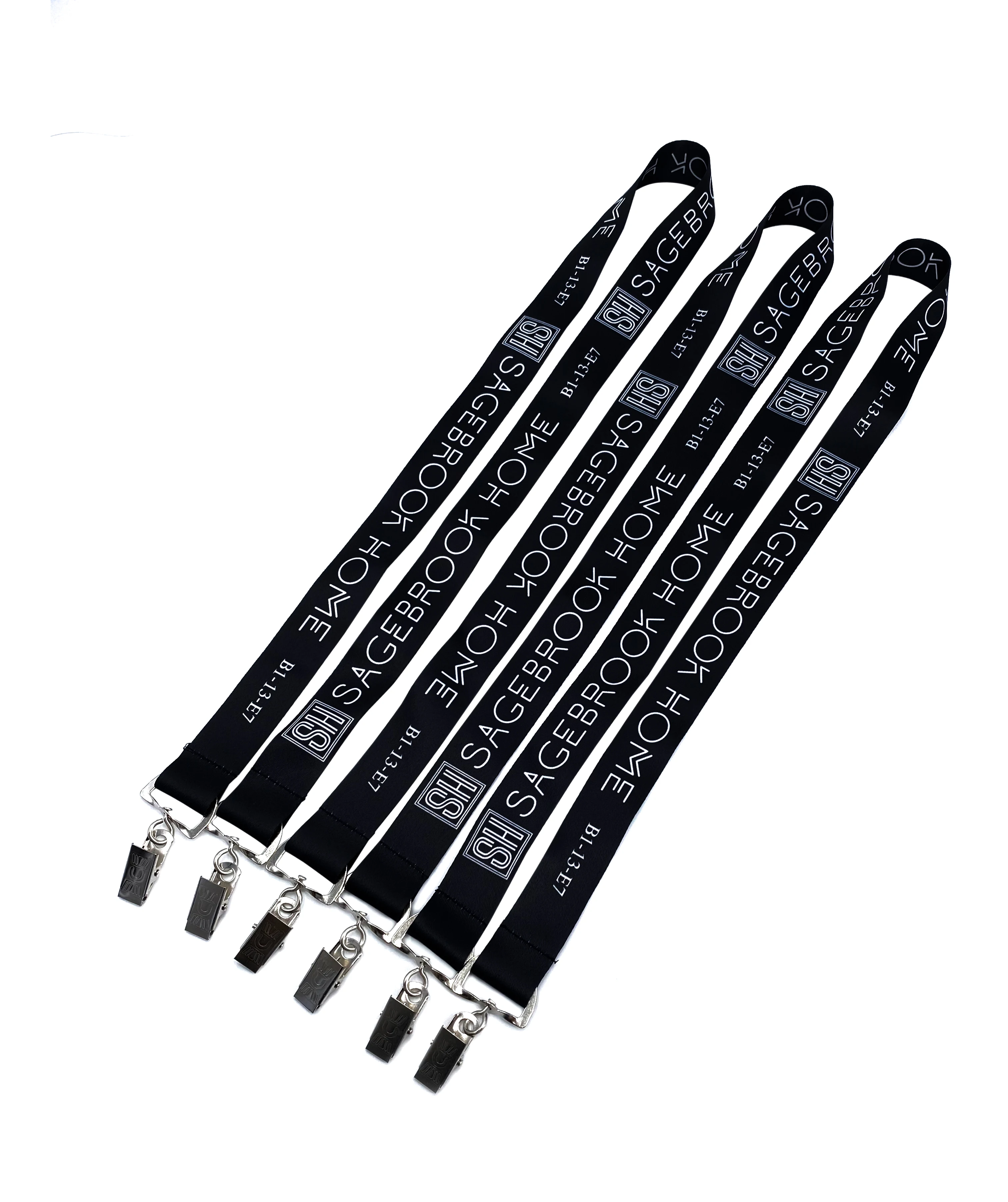 Лидер продаж рекламные шнурки из черного полиэстера с Двойным Зажимом