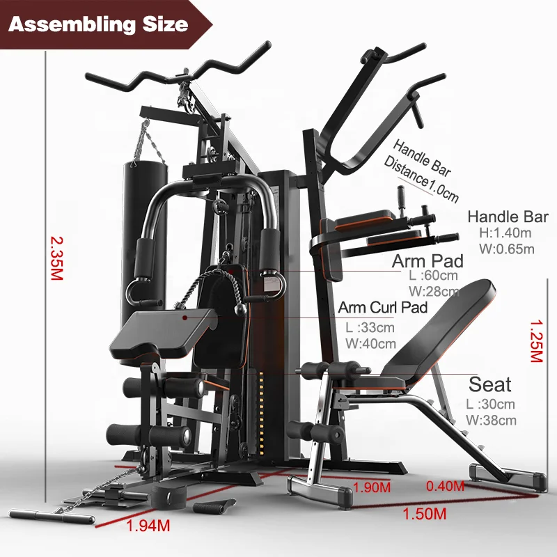 Wholesale Commercial Use  Machine Multi Function Home Gym Fitness Equipment With Three Stations Squat Machine