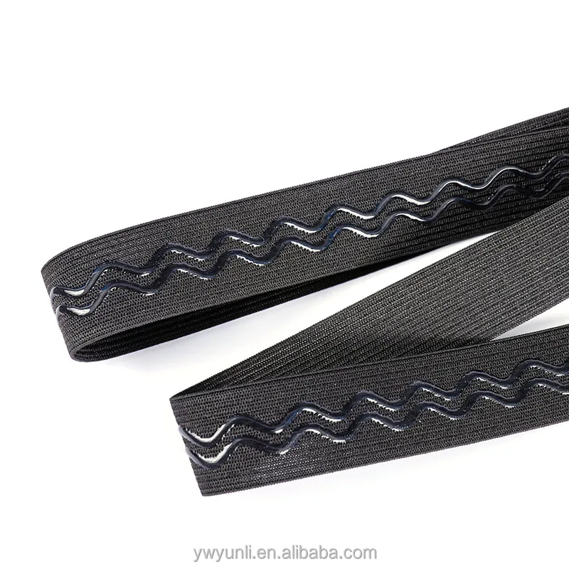 Factory custom drip rubber non-slip elastic Custom high quality elastic non-slip silicone elastic band