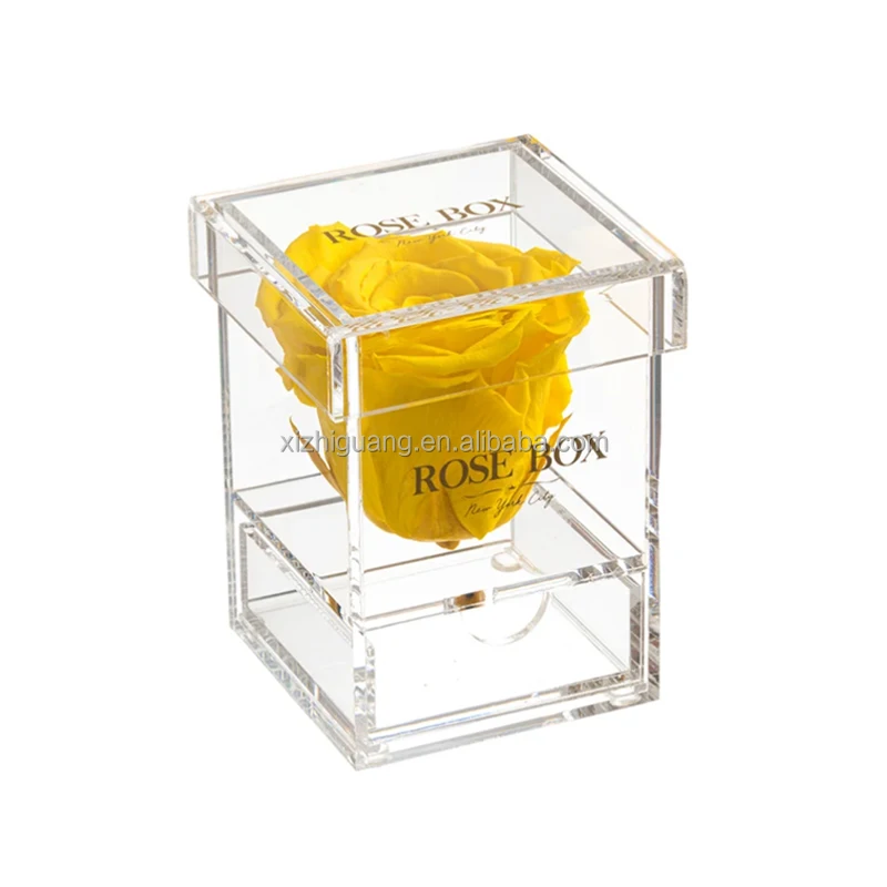 18-Slot Modern Acrylic Gift Candy Flower Box Drawer Polished Plexiglass and PMMA Plastic for Display and Storage