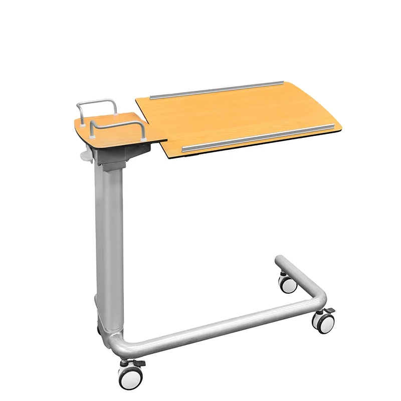Medical Tilting Table, Hospital Dining Table, Over Bed Table with Wheels