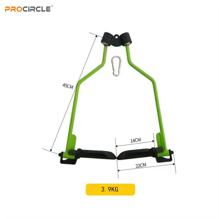 LA3022 Sport Accessories Safety Hot Sale High Low Pulley Pulldown Attachment Bar Black Mag Grip Handle Fitness Equipment For Gym