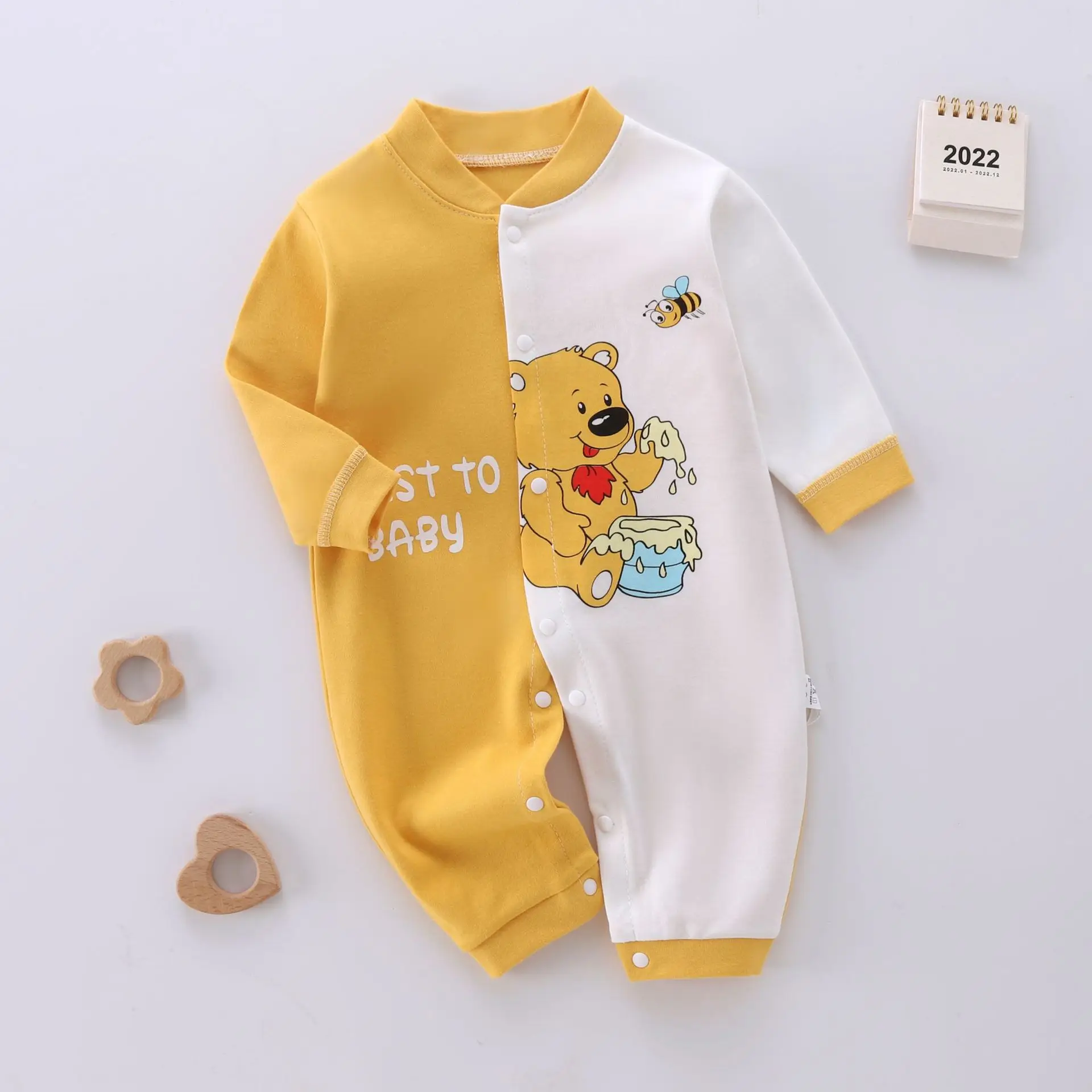 New Long Sleeve Combed Cotton Printed Romper