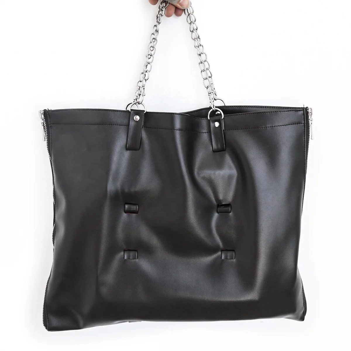 Black PU  Bondage BDSM Furniture Roll Up Zippered Storage Bag, Pouch Bag for Adult Sex Toy