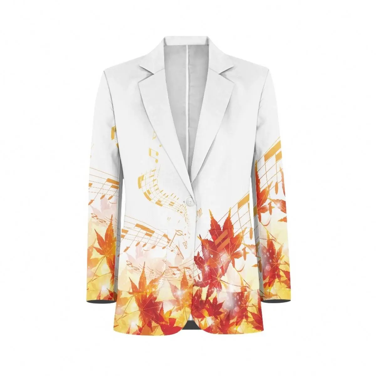 Popular Product Women Suit Jacket Thanksgiving Maple Print Ladies Plus Size Casual Coat Print On Demand Ladies Casual Blazer