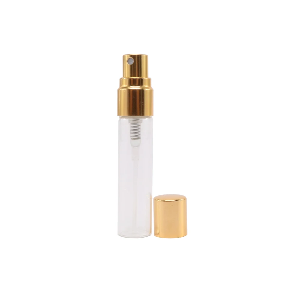 5ml Mini vials glass spray bottles with gold aluminum spray cap