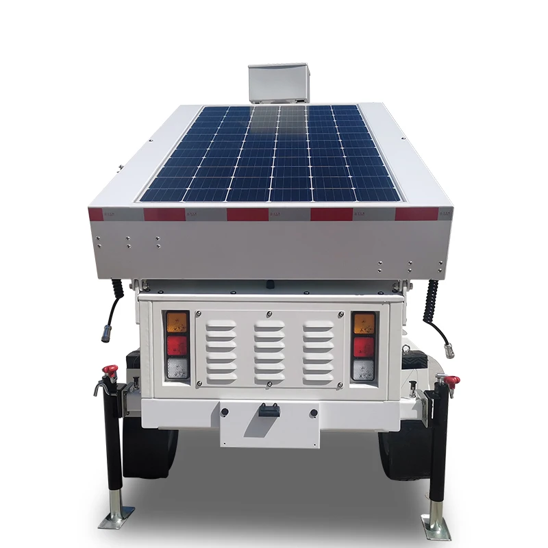 Rapid deployment Portable Mobile 3 Panels  Solar Power Surveillance CCTV Trailer  For Outdoor Security