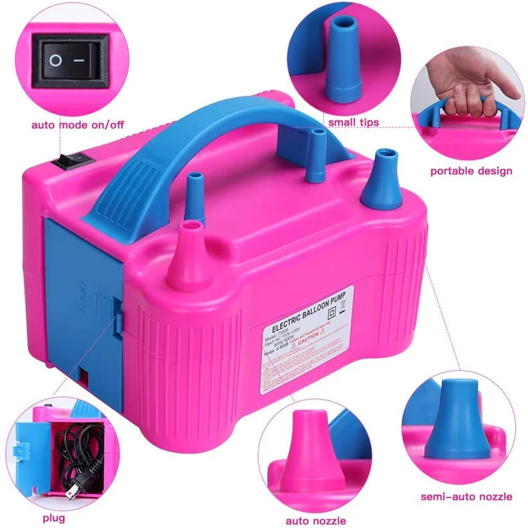 149 PCS Balloon Pump Kit Portable Dual Nozzle Electric Balloon Blower Inflator  Assorted Balloons Decorating Strip Kit
