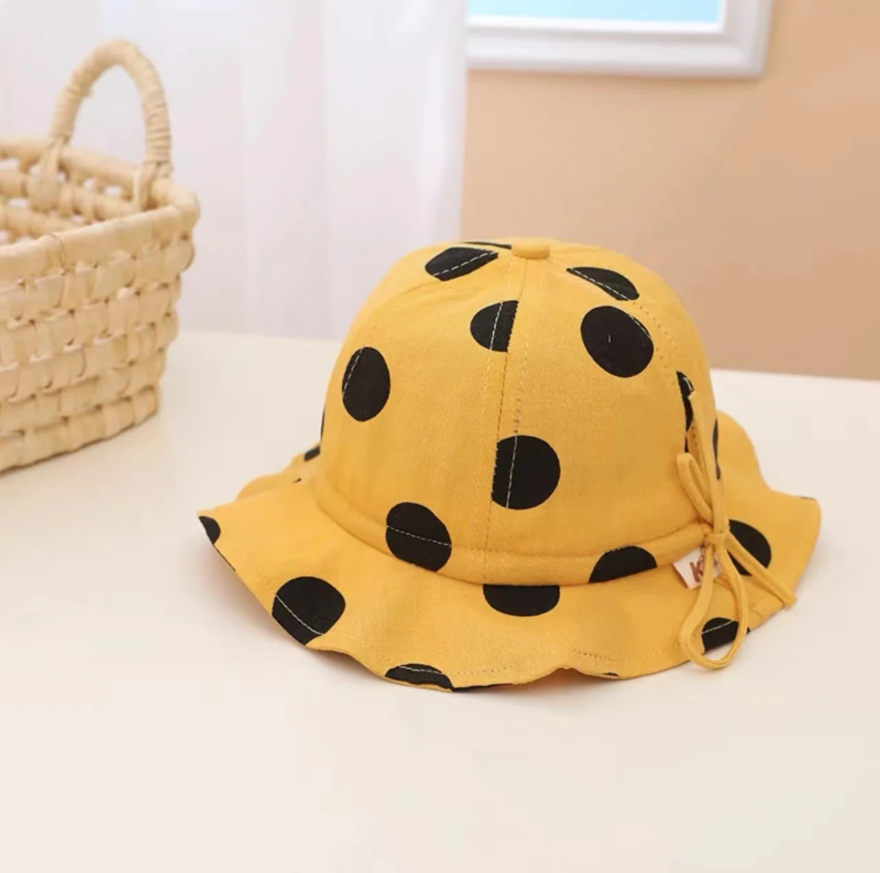 Dots Design Baby Children Summer Bucket Hat Kid Girl Sun Hats 1-3 years
