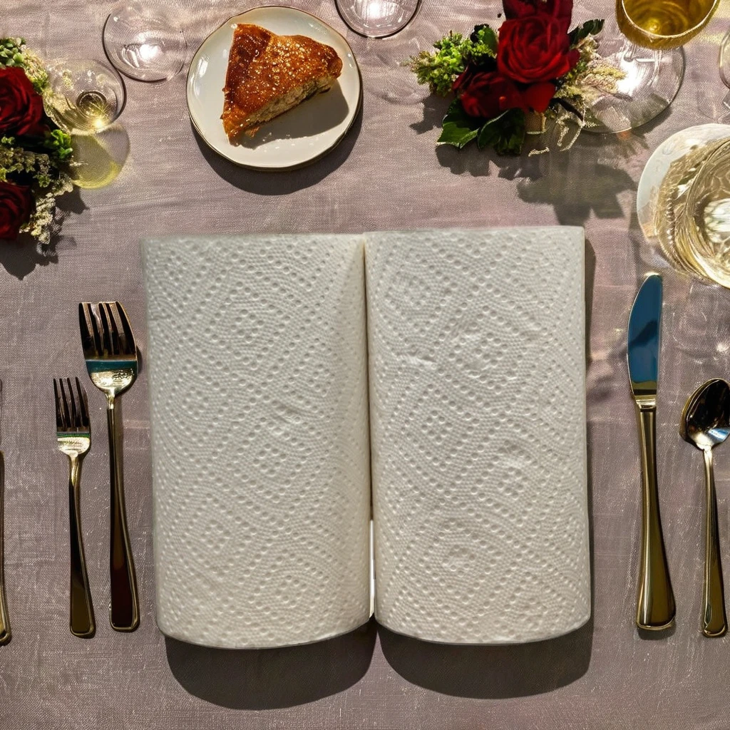 22cm Household Disposable Three-Layer Kitchen Paper Towel 3-Ply Absorbent Virgin Wood Pulp Roll for Oil Cleaning Soft Convenient