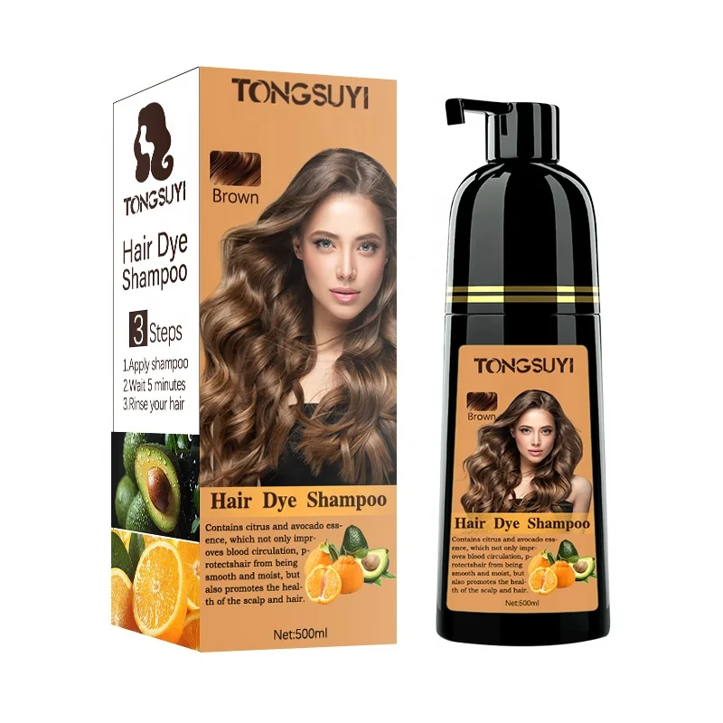 New Design Refreshing Plastic Bottle Black Hair Dye Shampoo Natural Avocado Semi-Permanent Fruit Hair Dye For Hair Salon
