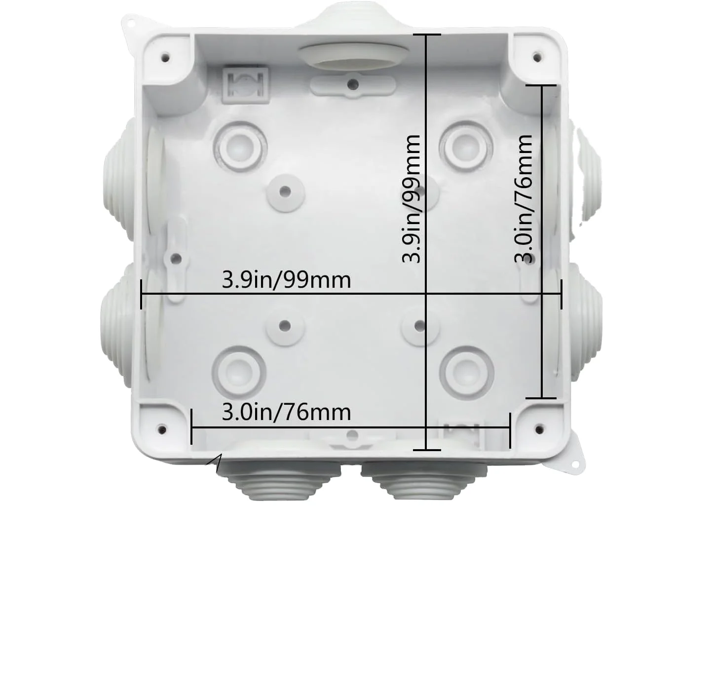 ABS plastic 100 x 100 x 70 mm Outdoor  Waterproof IP65 Junction Box Universal Electrical Project Enclosure
