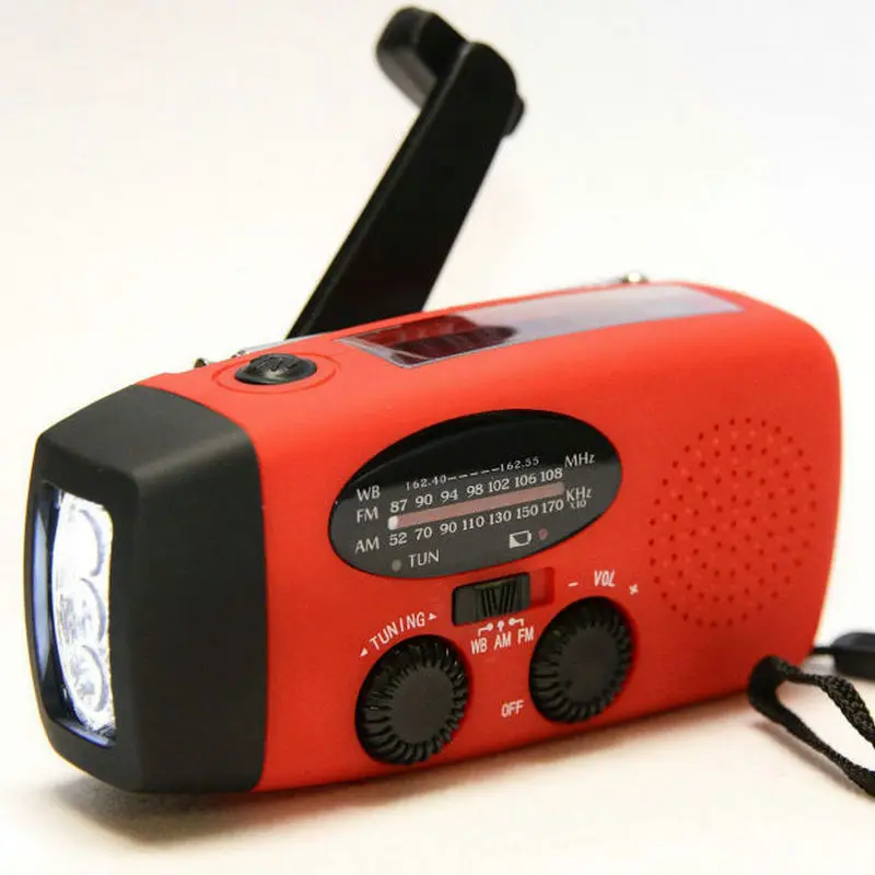 Wind Up Radio - Emergency Radio Flashlight Cell Phone Charger Solar Hand Cranked Radio With Strong Led Light Am/fm 2000mah