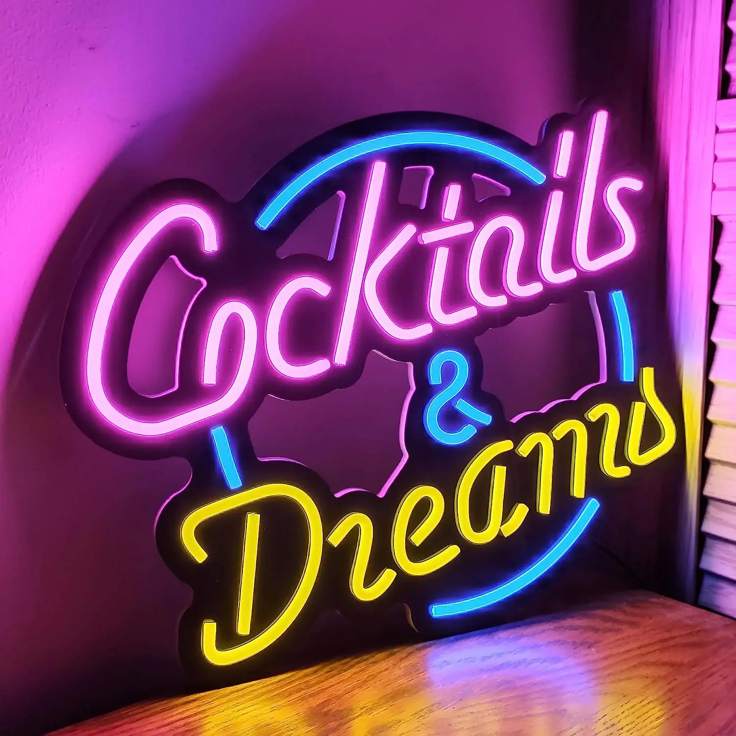 Manufacturer Fast delivery Dropshipping Cocktails&Dreams led logo neon sign neon flex de silicona