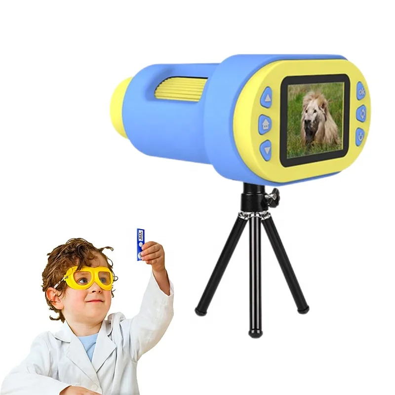 Pocket Microscope & Telescope for Kids 2 Lens in 1 BROSMART F1 Kids Camera Toy Binocular Portable Microscope Kit Kids 8-12 years