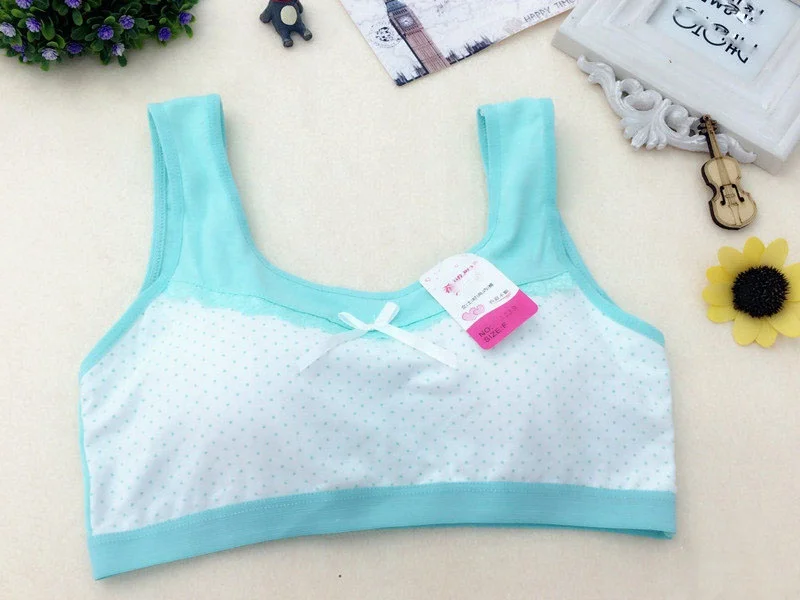 
Custom oem china cute cotton vest racerback sports underwear first bra for teen girls 