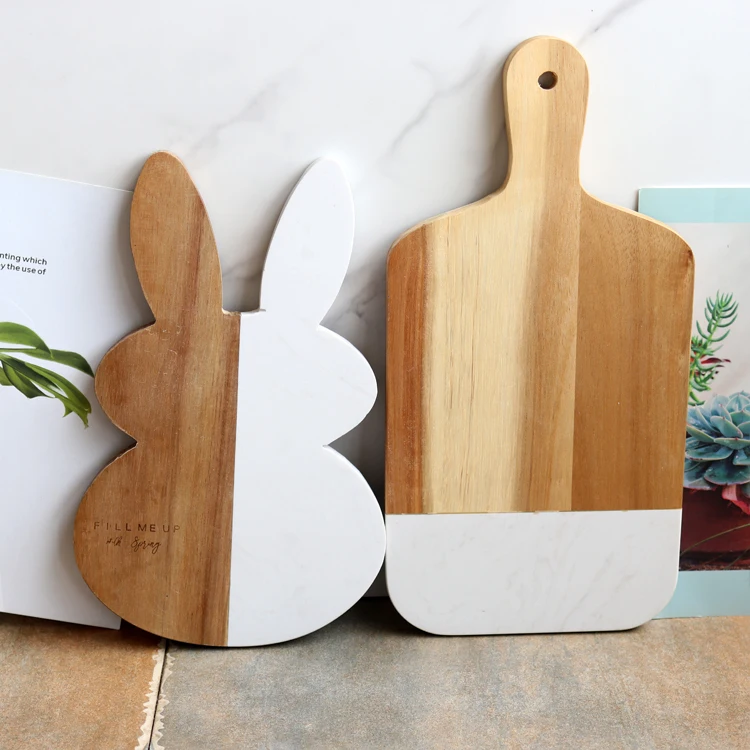 Детская деревянная и мраморная разделочная доска в форме кролика посуда сервировочная тарелка для суши сыра