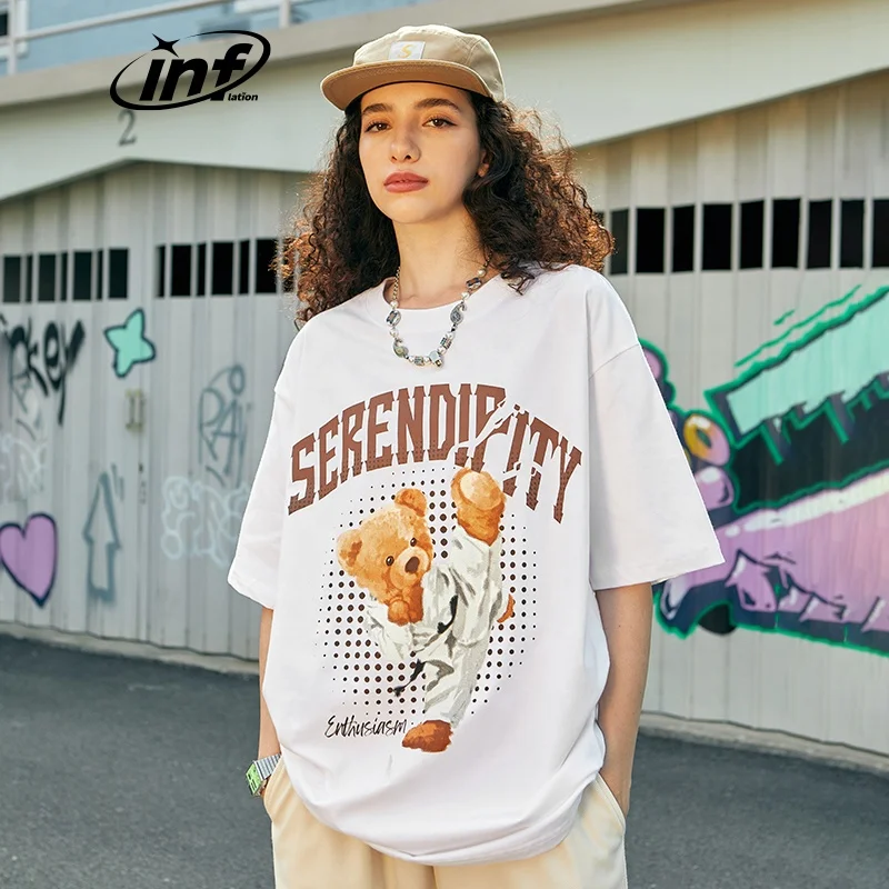 INFLATION 100 Cotton Couple Men High Quality Streetwear Mens Wholesale Custom OEM Oversize T-shirt