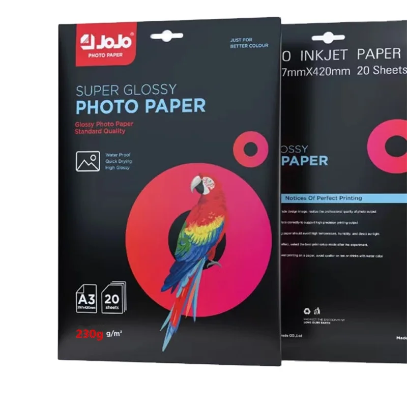 A3 180g-230g one face High Gloss   One Side Photo Paper for Inkjet Printers Waterproof Label Jojo Paper Color Inkjet Photo Paper