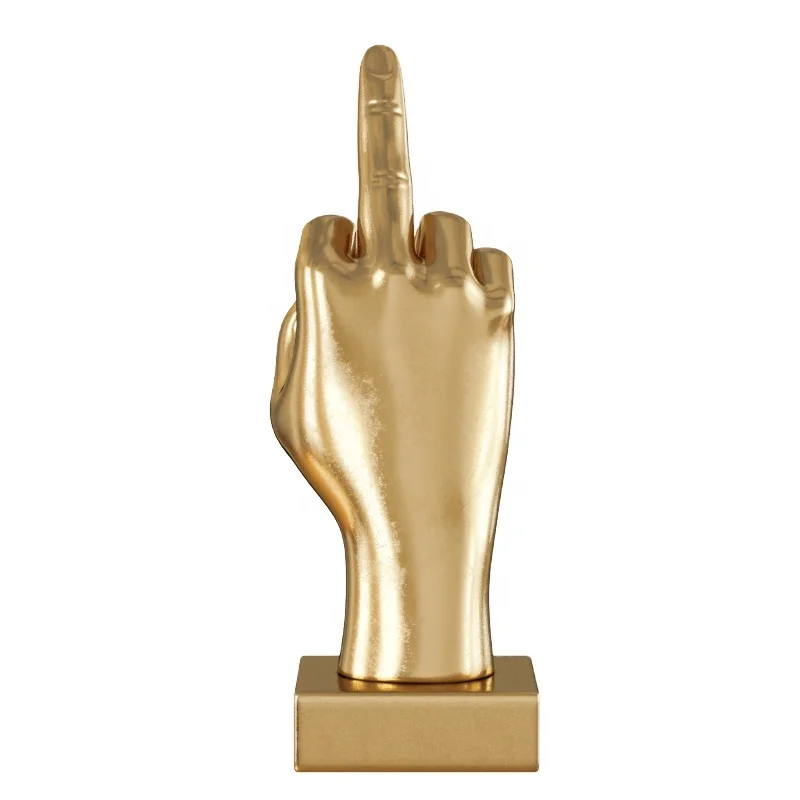 Modern Five Finger Palm Resin Sculpture Gesture 3D Figurine Hand Statue Decoration Home, Living Room, Office Decoration