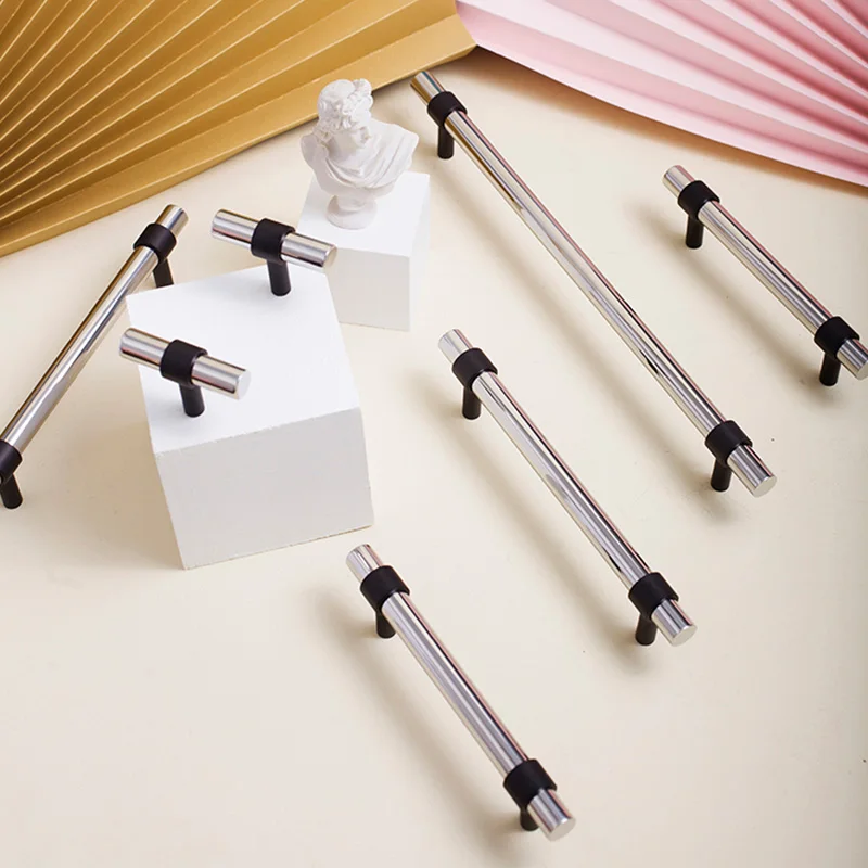 Stainless brass strip handle modern minimalist cabinet hybrid material drawer kitchen furniture light luxury door handle