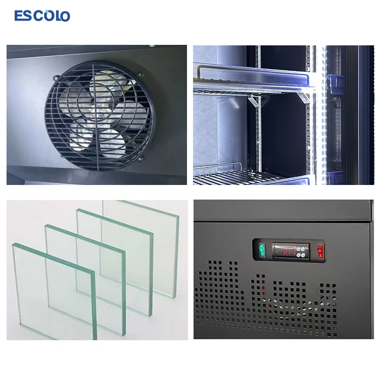 Refrigeration Equipment Transparent Glass Standing Display Showcase Refrigerators For Soft Drinks