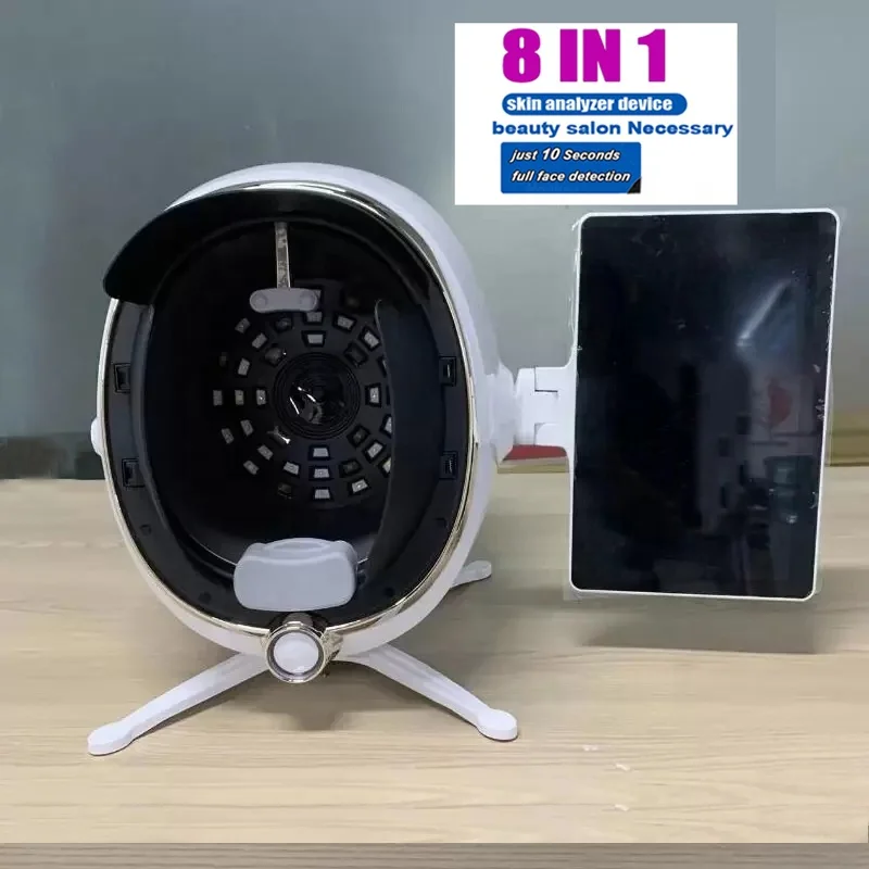 8 in1  Portable Skin Detector Face Skin Analyzer Machine Facial Scanner Analyzer 3d skin For Beauty Salon