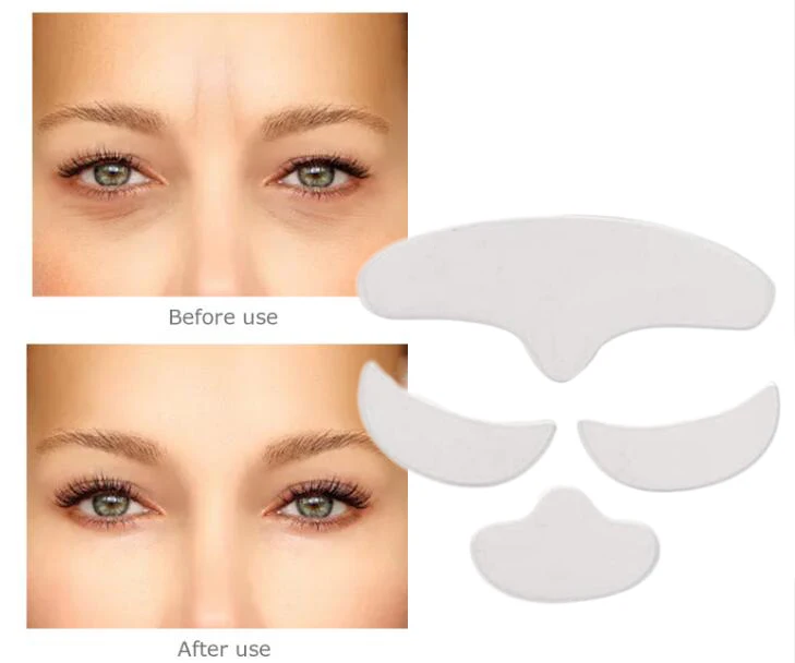 4Pcs Facial Skin Care Reusable Anti Wrinkle Pads Skin Lifting Stickers Washable Forehead Eyes Face Wrinkle Patches