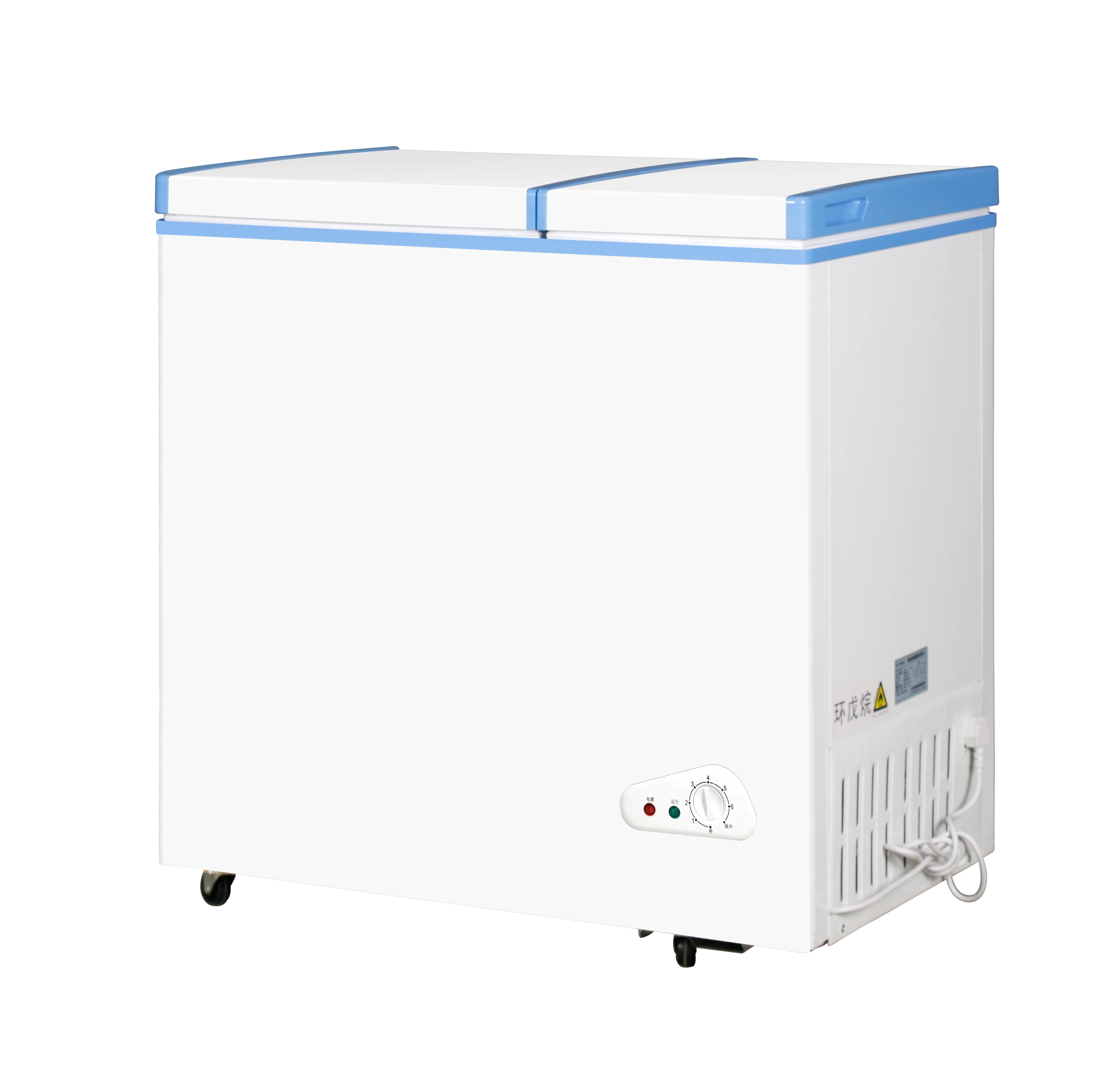 Factory Wholesale  Multiple sizes Horizontal Top Opening Double Door Home Refrigerator Deep Chest Freezer