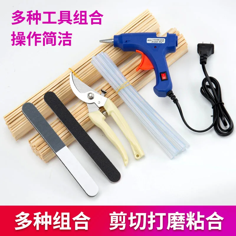 pxwg wooden bar diy handmade building model three-dimensional composition of production materials thin round stick