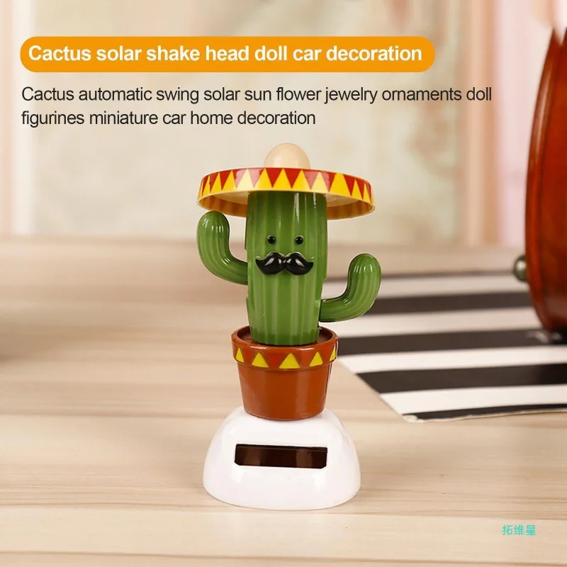 2025 New Year Promotional Gift Solar Powered Dancing Swinging Animated Bobble Dancer Toy Car Decor Ornament Swing Doll for Kids