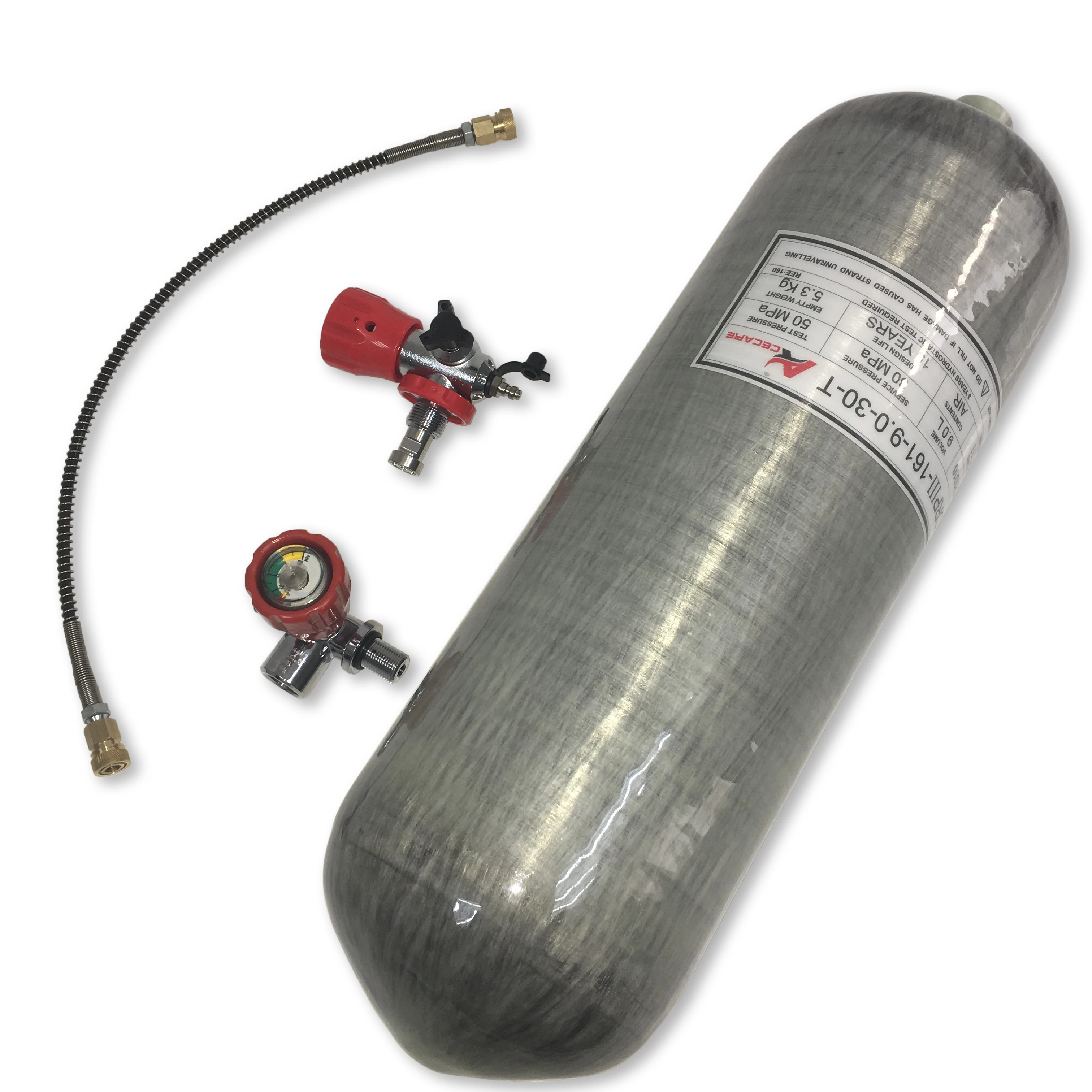 
Acecare Hot Sale 30Mpa CE Certification 9L Carbon Fiber Oxygen Cylinder Price With Valve And Fill Station For Diving 