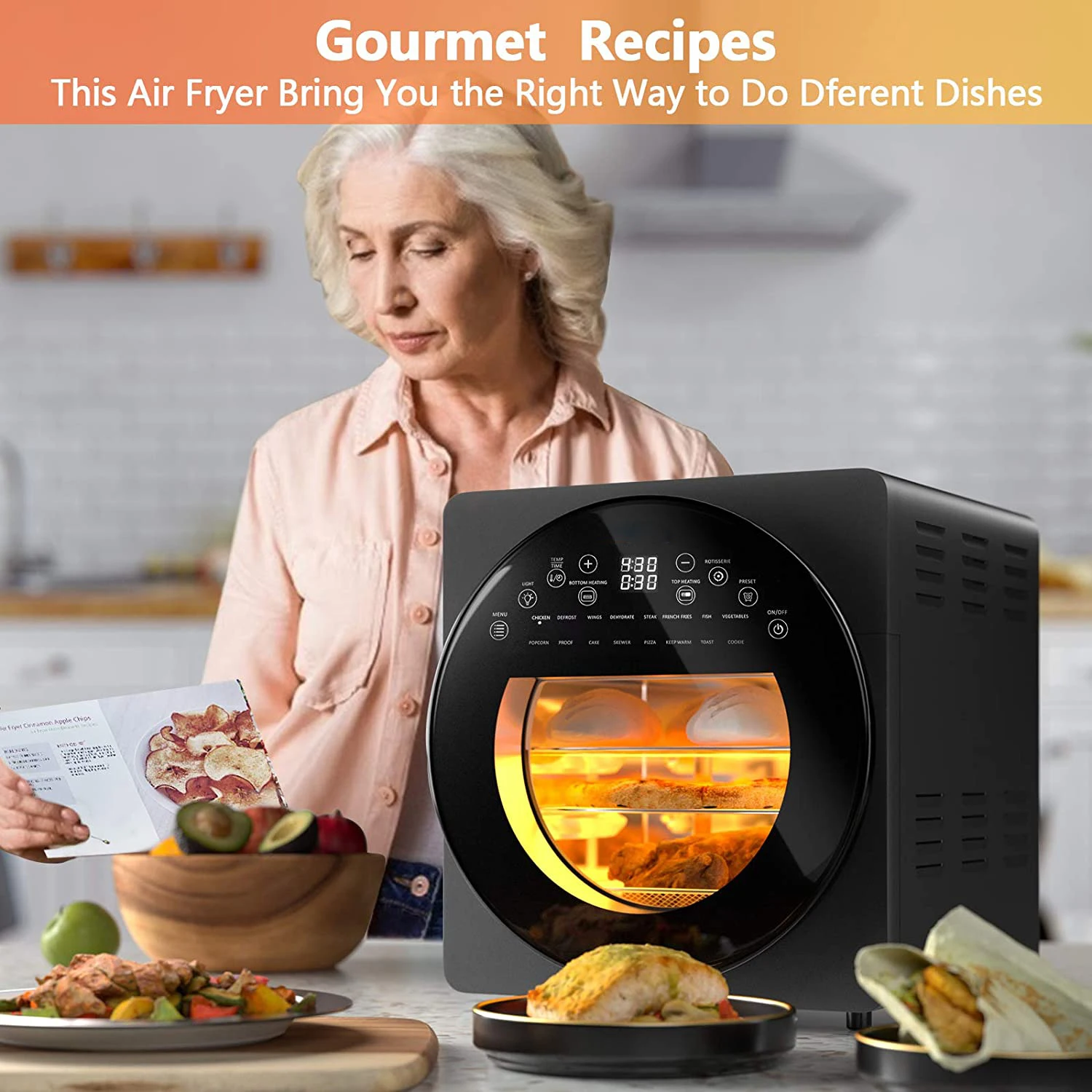 4 in 1 Air Fryer Steam Oven Toaster Silver Crest Professional Manufacturer Without Oil Frying Kitchen