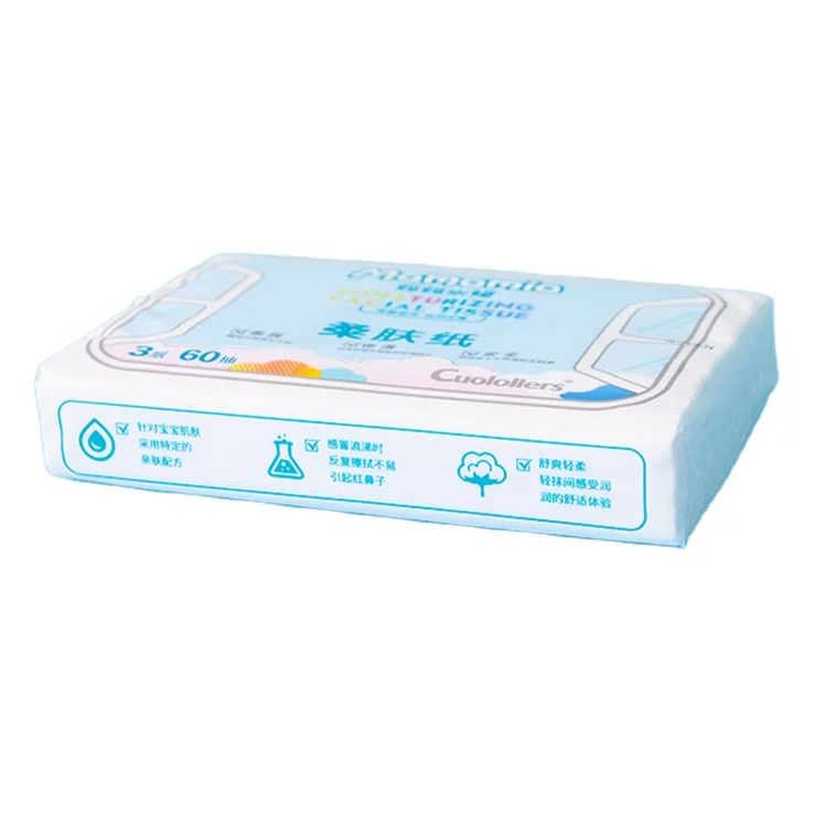 
Comfortable Face Cleaning Custom Logo Tissue Paper Gift Wrapping Cotton Soft Tissue 