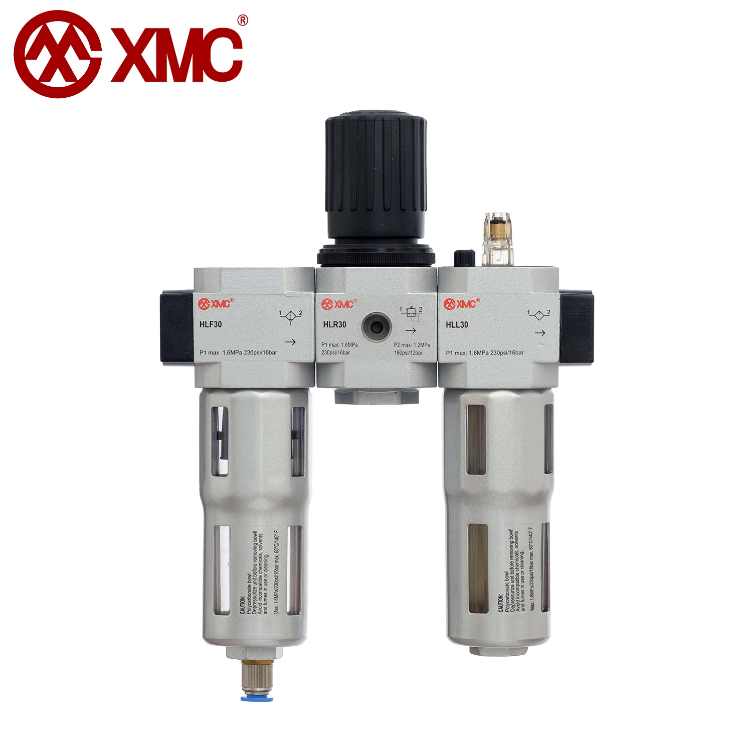 XMC HLC30-03 G3/8' inch pneumatic parts service units FRC midi metal design compressed air filter regulator lubricator