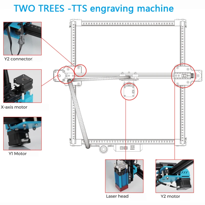 TTS 5.5 40W APP Wireless CNC Laser Engraver 300mmx300mm Engraving Size Desktop Laser Engraving Cutting Machine