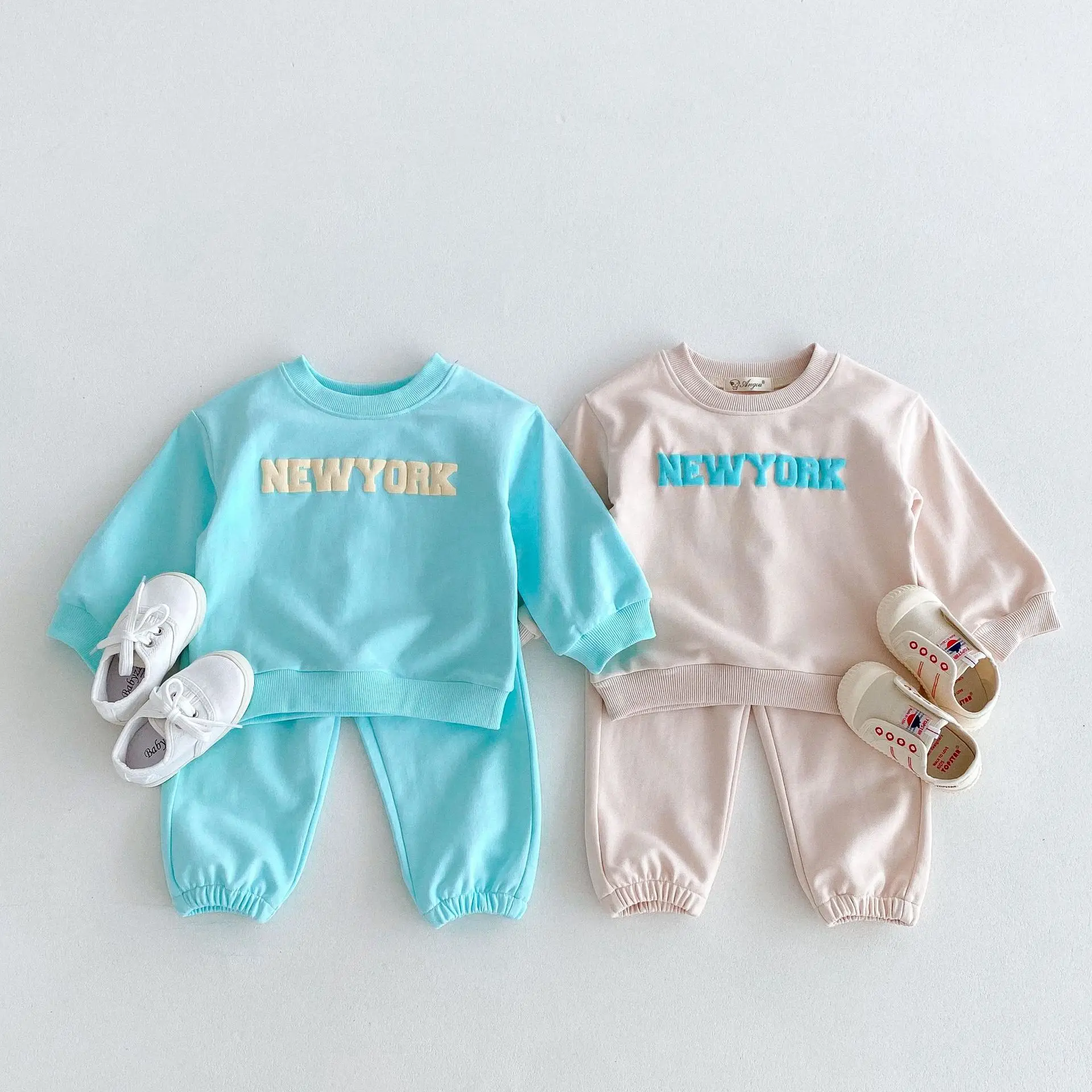 New Arrivals 2024 Autumn NEW YORK Toddler Kids 2-Piece Sweatsuit Sets